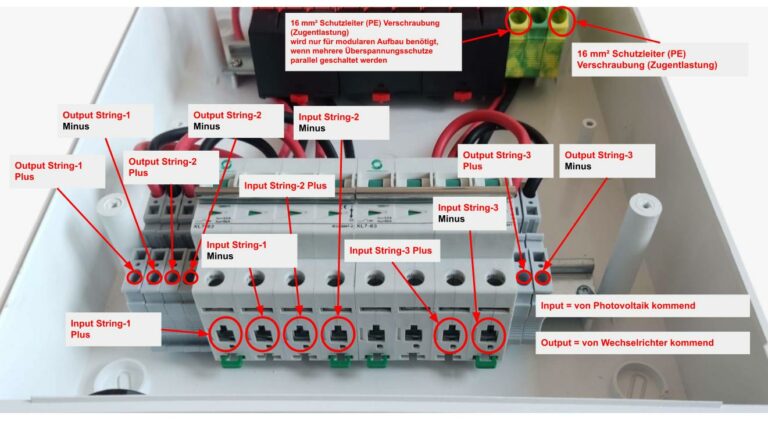 PV DC Überspannungsschutz mit Trennschalter 3 strings Solar Generator