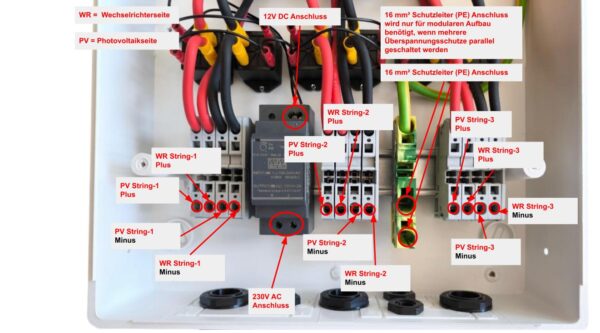 PV Feuerwehrschalter mit ein/aus Schaltautomatik und DC Überspannungsschutz 3-Strings Solar Generator Anschlusskasten 820V Typ I + Typ II – Bild 5