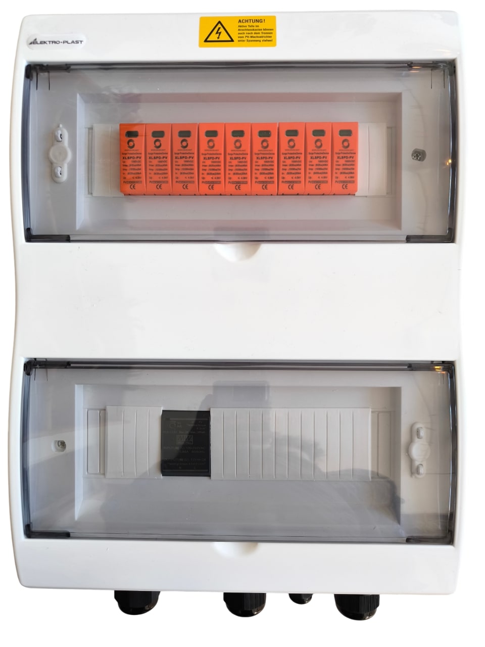 PV Feuerwehrschalter mit ein/aus Schaltautomatik und DC Überspannungsschutz 3-Strings Solar Generator Anschlusskasten 820V Typ I + Typ II